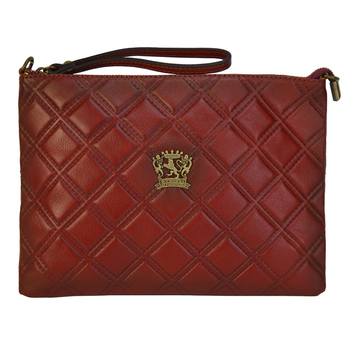 Pratesi Montebonello Clutch on Belt 20cm in Vegetable-Dyed Leather - Cherry
