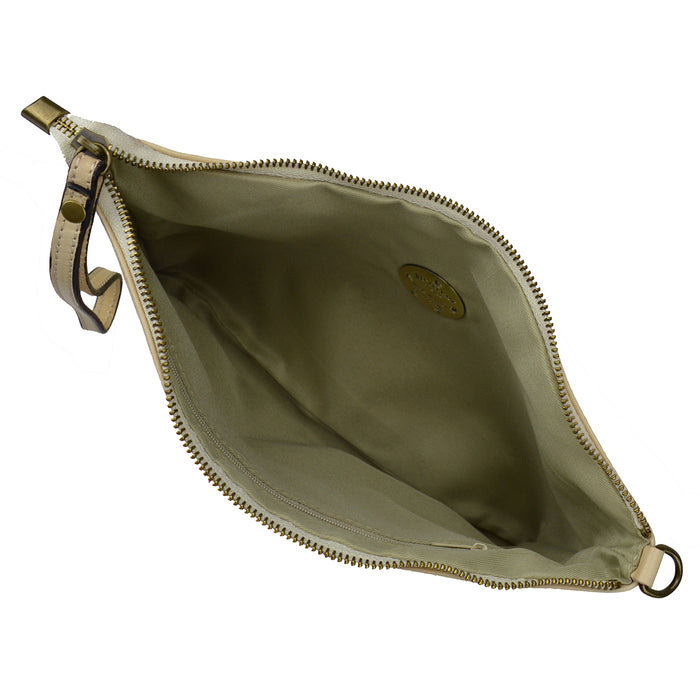 Pratesi Montebonello Leather Clutch in Vegetable-Dyed Leather -  Blue