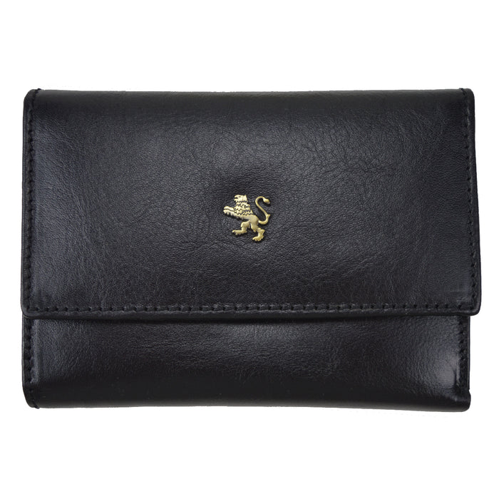 Pratesi Museo San Marco Women's Leather Wallet - Vegetable-Dyed Italian Leather - Black
