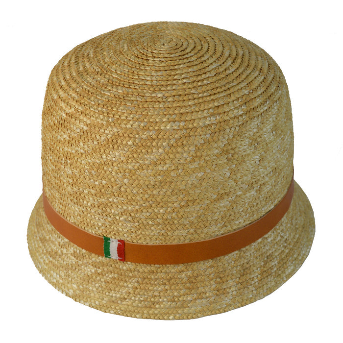 Pratesi Nonna Cappello in Paglia S205 (56cm) in Natural Straw and Genuine Italian Leather - Nonna Cappello in Paglia S205 (56cm) Cognac