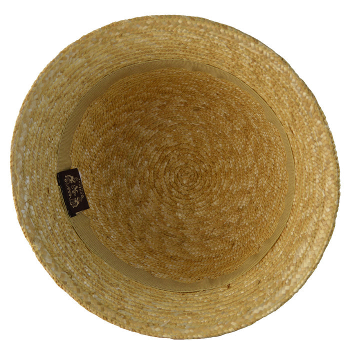 Pratesi Nonna Cappello in Paglia S205 (56cm) in Natural Straw and Genuine Italian Leather - Nonna Cappello in Paglia S205 (56cm) Cognac