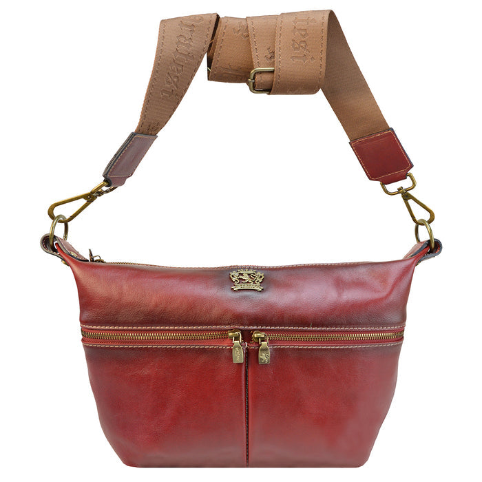 Pratesi Pagiano Crossbody Bag B137 in genuine leather - Cherry