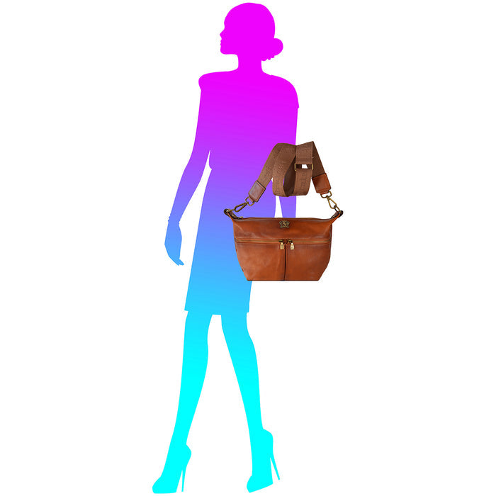 Pratesi Pagiano Crossbody Bag B137 in genuine leather - Cherry