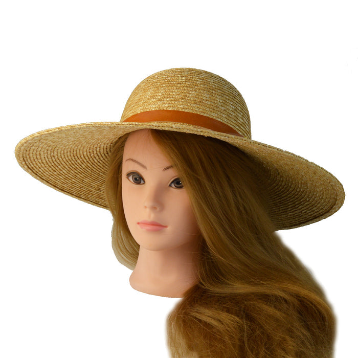 Pratesi Pamela Cappello in Paglia S206 (57cm) in Natural Straw and Genuine Italian Leather