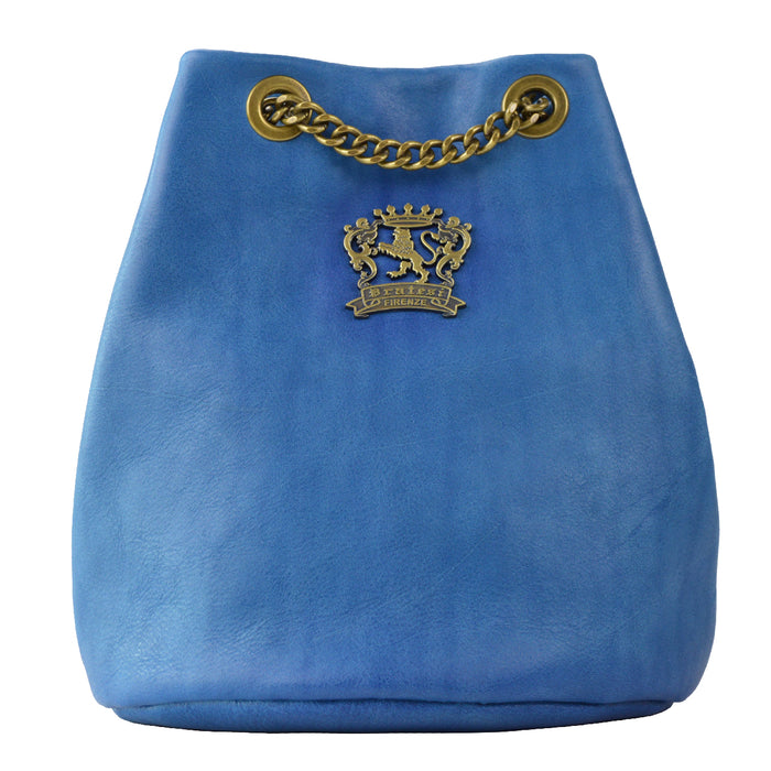 Pratesi Pienza Bag in genuine Italian leather - Vegetable Tanned Italian Leather Sky Blue