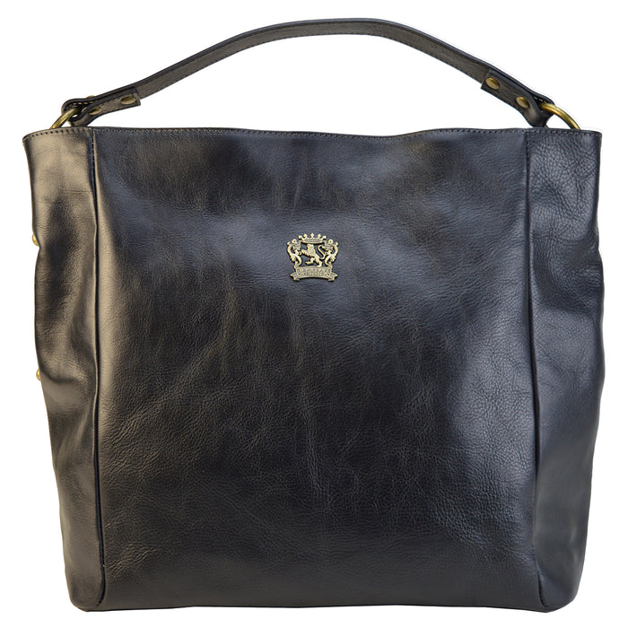 Pratesi Poppi B352 Shoulder Bag in genuine Italian leather - Poppi B352 Black
