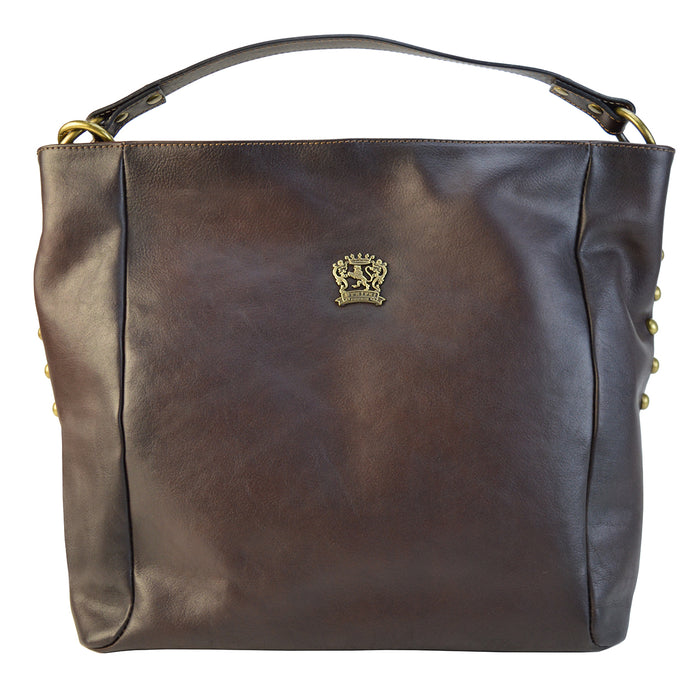 Pratesi Poppi B352 Shoulder Bag in genuine leather - Poppi B352 Coffee