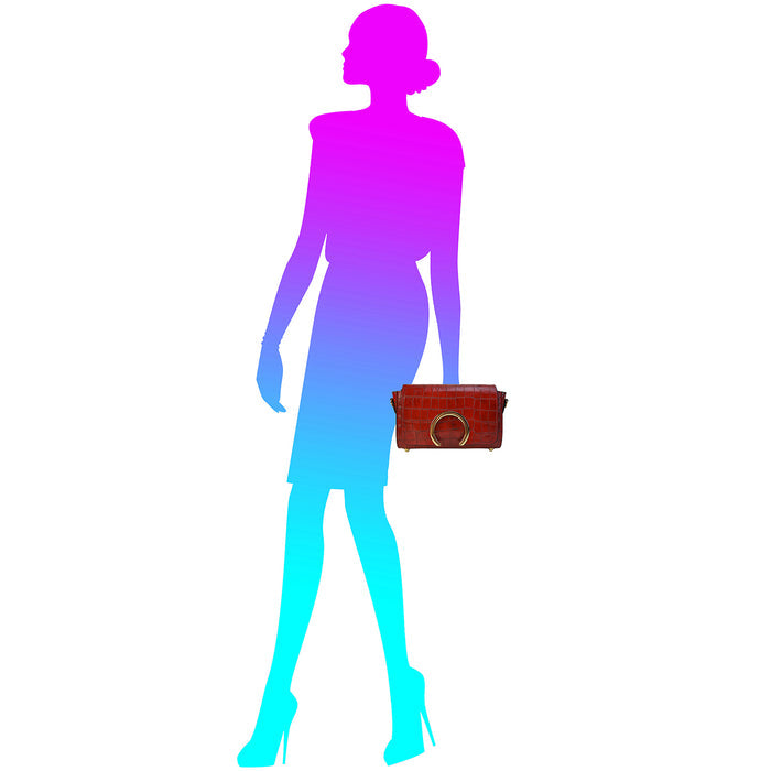 Pratesi Portovenere Bag in genuine Croco-Embossed Leather - Cherry