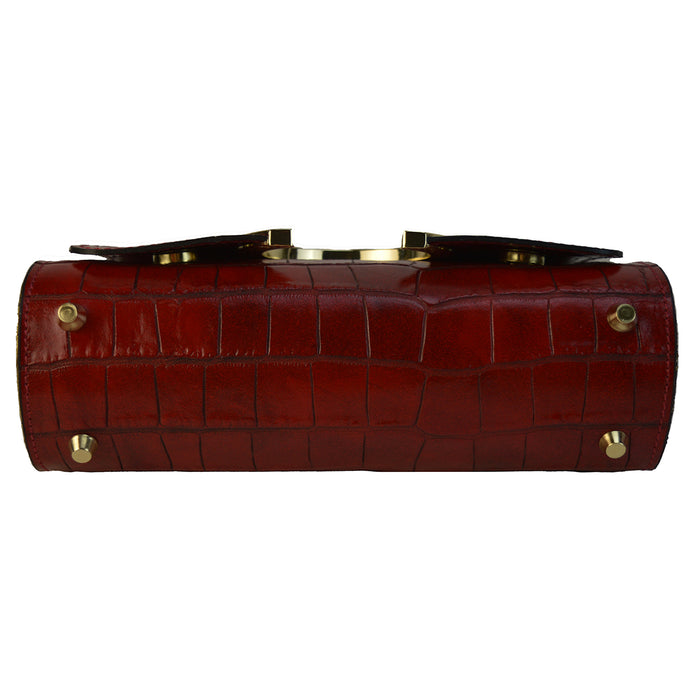 Pratesi Portovenere Bag in genuine Croco-Embossed Leather - Electric Blue