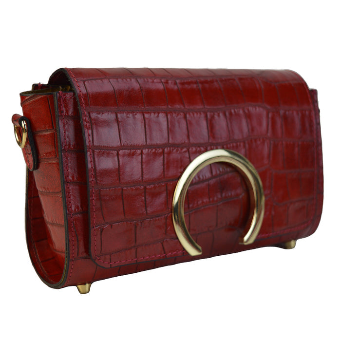 Pratesi Portovenere Bag in genuine Croco-Embossed Leather - White