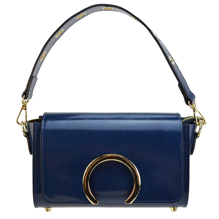 Pratesi Portovenere Italian Handbag in Genuine Italian Brunelleschi Leather - Blue