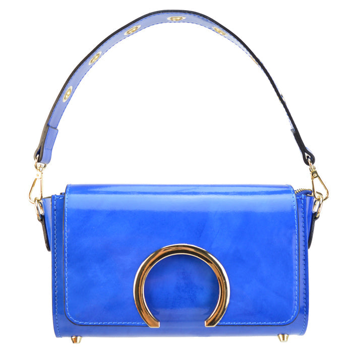 Pratesi Portovenere Italian Handbag in Genuine Italian Brunelleschi Leather - Electric Blue