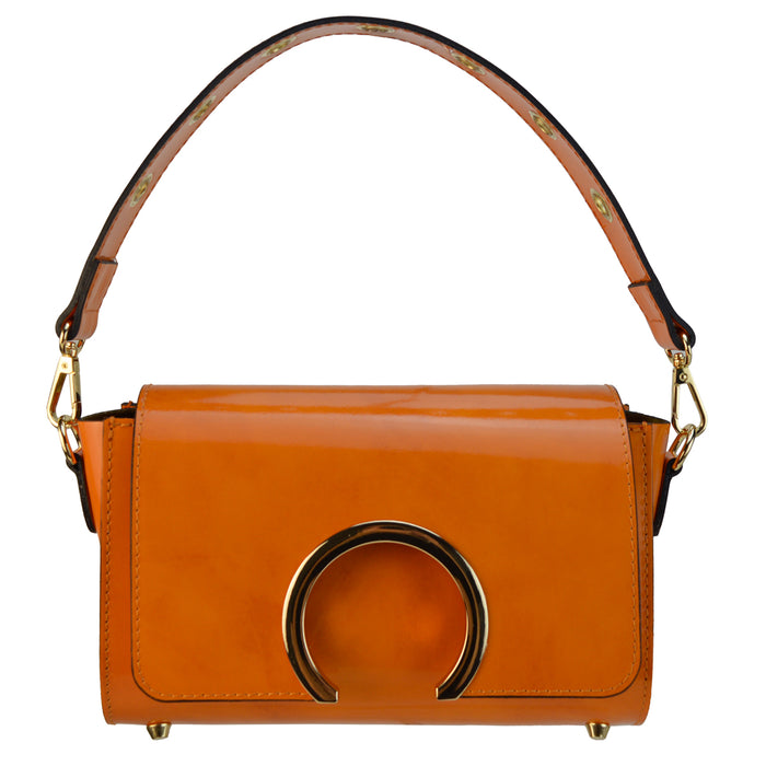 Pratesi Portovenere Italian Handbag in Genuine Italian Brunelleschi Leather - Orange