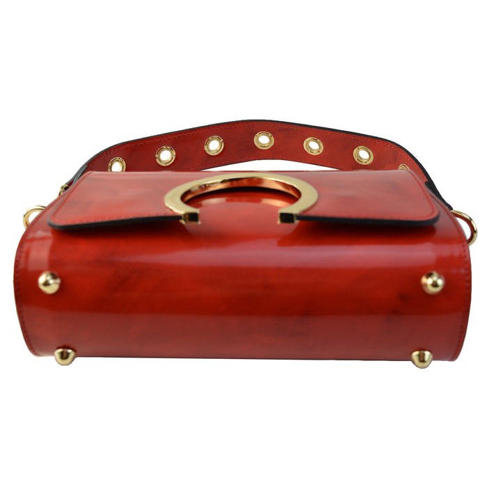 Pratesi Portovenere Italian Handbag in Genuine Italian Brunelleschi Leather - Violet