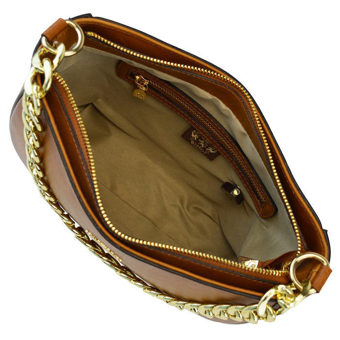 Pratesi Rimaggio Italian Ladies Bag in vegetable tanned Italian leather - Brown