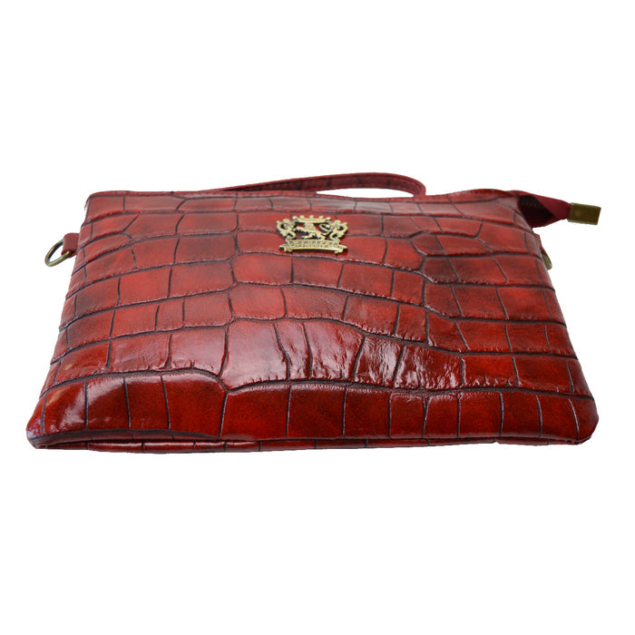 Pratesi Rufina Woman Bag in genuine Italian leather - Croco Embossed Leather Cherry