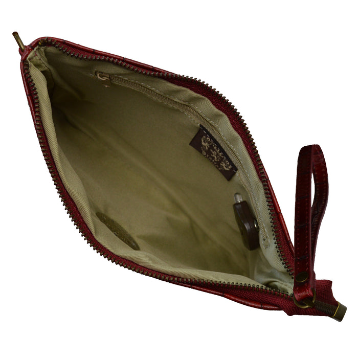 Pratesi Rufina Woman Bag in genuine Italian leather - Croco Embossed Leather Cherry