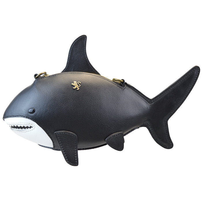Pratesi Shark Cross Body - Vegetable Tanned Italian Leather Black