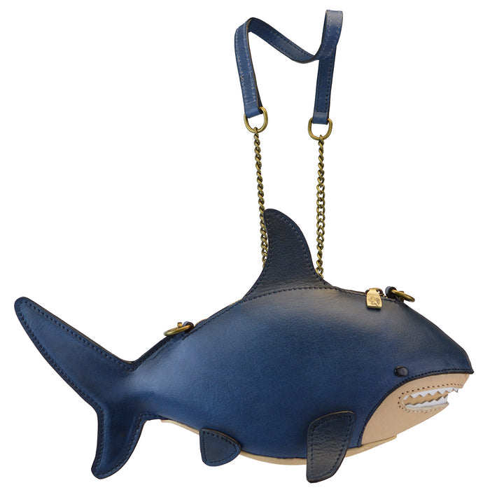 Pratesi Shark Cross Body - Vegetable Tanned Italian Leather Black
