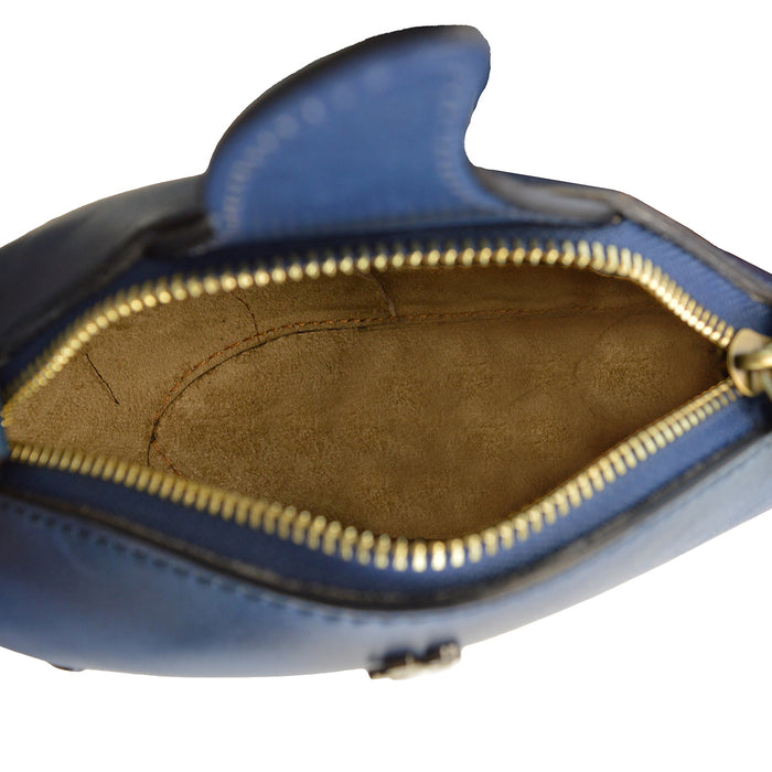 Pratesi Shark Cross Body - Vegetable Tanned Italian Leather Blue