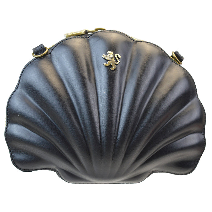 Pratesi Shell Cross Body Bag - Vegetable Tanned Italian Leather Black