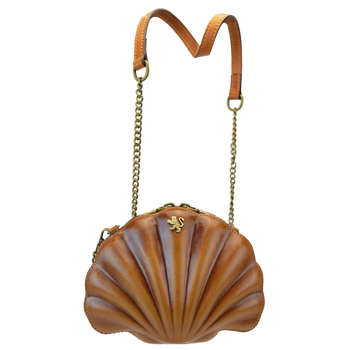 Pratesi Shell Cross Body Bag - Vegetable Tanned Italian Leather Cognac