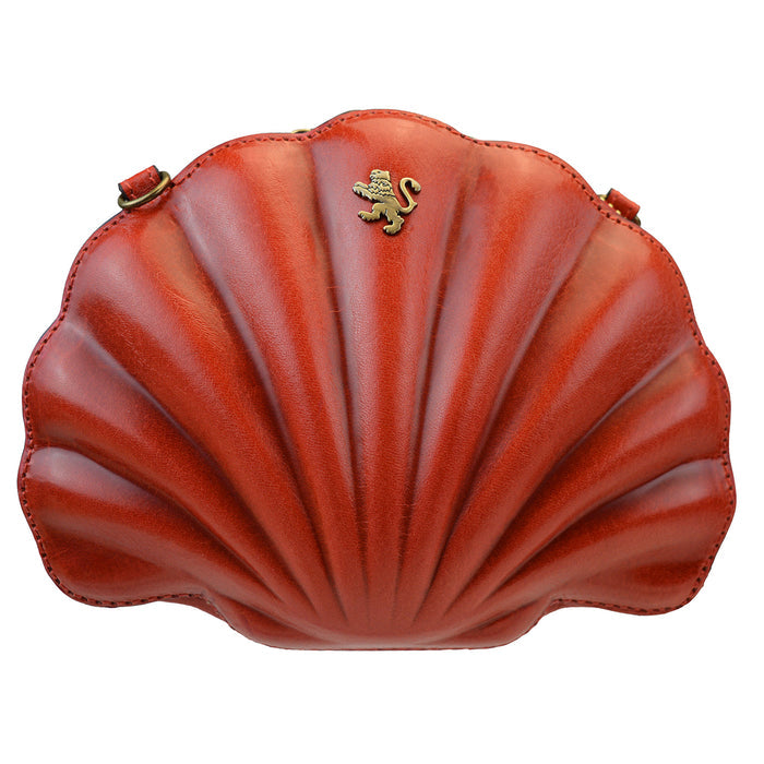Pratesi Shell Cross Body Bag i- Vegetable Tanned Italian Leather Cherry