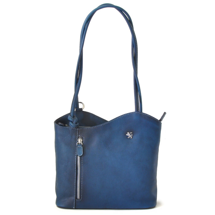 Pratesi Shoulder Bag Consuma Small in genuine leather B465/P - Blue