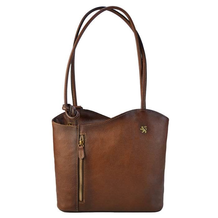 Pratesi Shoulder Bag Consuma Small in genuine leather B465/P - Coffee