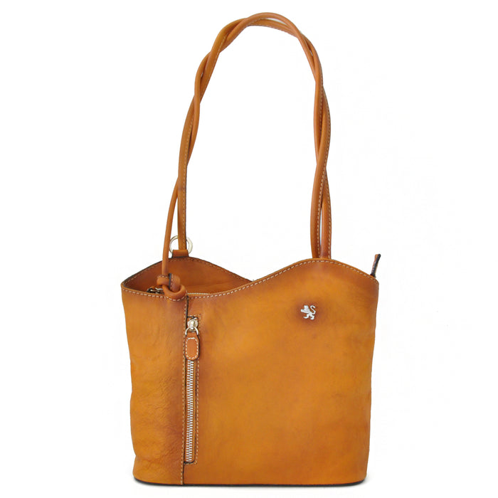 Pratesi Shoulder Bag Consuma Small in genuine leather B465/P - Cognac