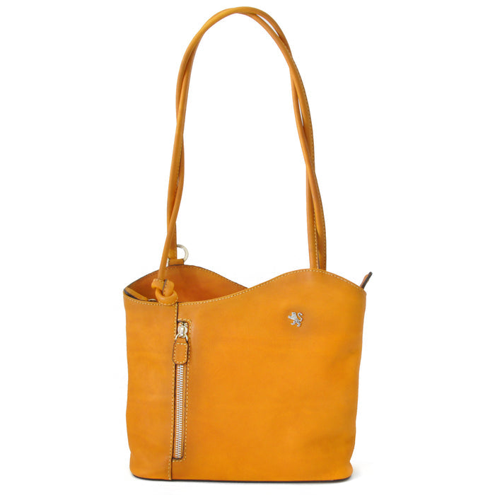 Pratesi Shoulder Bag Consuma Small in genuine leather B465/P - Mustard