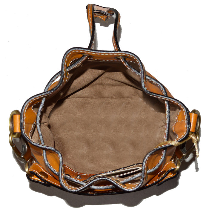 Pratesi Sorano Small Woman Bag in genuine Italian leather - Vegetable Tanned Italian Leather Cognac