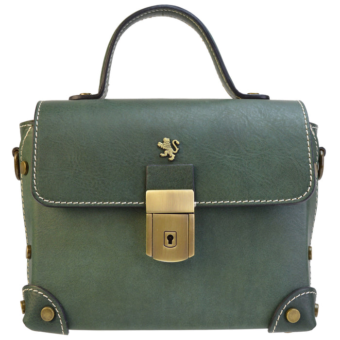 Pratesi Tote Bag Buti in Genuine Italian Vegetable Tanned Leather - Dark Green