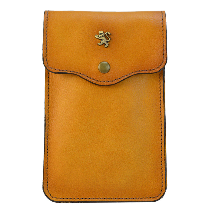 Pratesi Tracollina porta cellulare in genuine Italian vegetable-dyed leather - Cognac