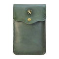 Pratesi Tracollina porta cellulare in genuine Italian vegetable-dyed leather - Dark Green