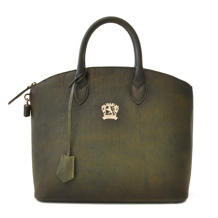 Pratesi Versilia genuine Italian Handbag in genuine leather - genuine Italian Dark Green - LQE