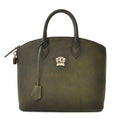 Pratesi Versilia genuine Italian Handbag in genuine leather - genuine Italian Dark Green - LQE