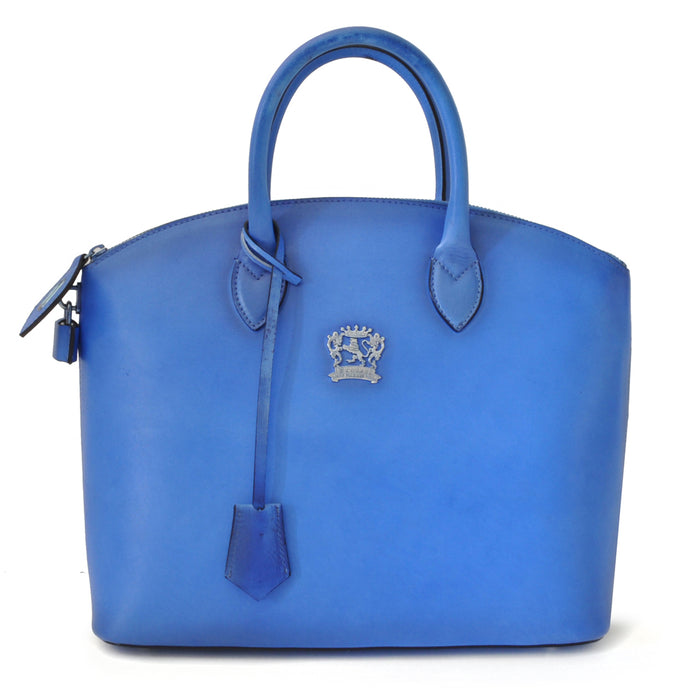 Pratesi Versilia genuine Italian Handbag in genuine leather - genuine Italian Electric Blue - LQE