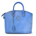 Pratesi Versilia genuine Italian Handbag in genuine leather - genuine Italian Sky Blue - LQE