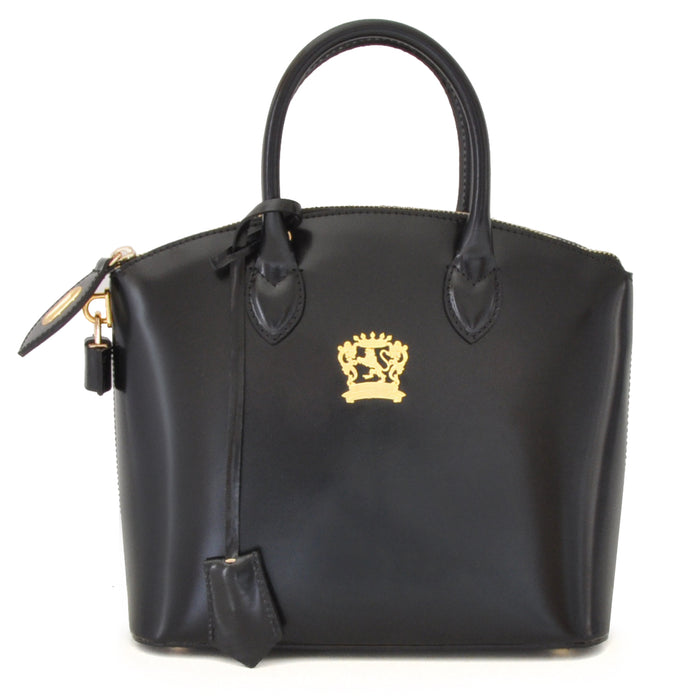 Pratesi Versilia Small Handbag in genuine Italian leather - Brunelleschi Leather Black