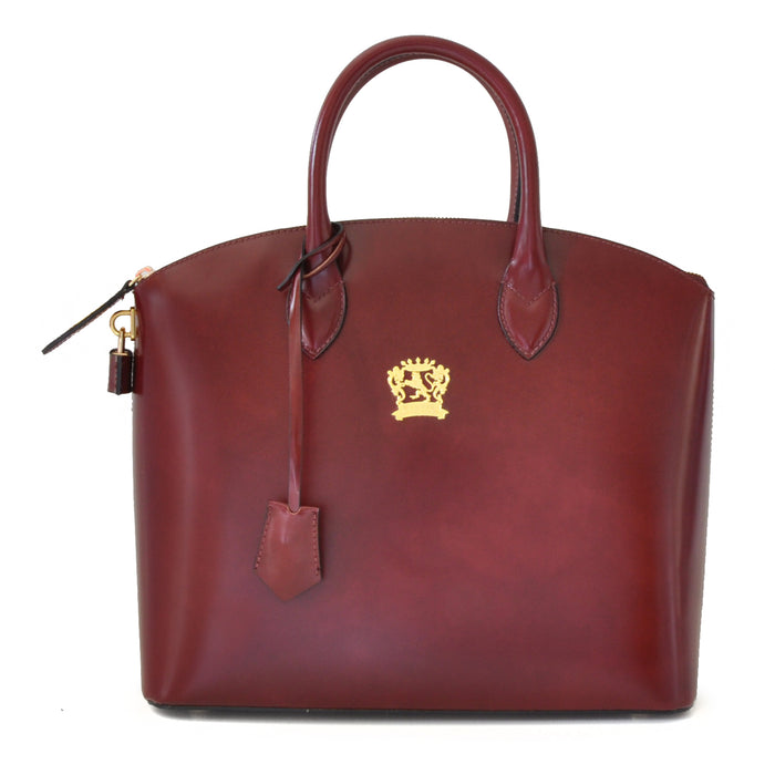 Pratesi Versilia Small Handbag in genuine Italian leather - Brunelleschi Leather Chianti