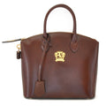 Pratesi Versilia Small Handbag in genuine Italian leather - Brunelleschi Leather Coffee