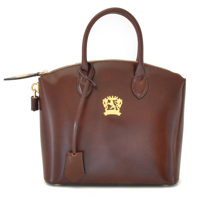 Pratesi Versilia Small Handbag in genuine Italian leather - Brunelleschi Leather Coffee