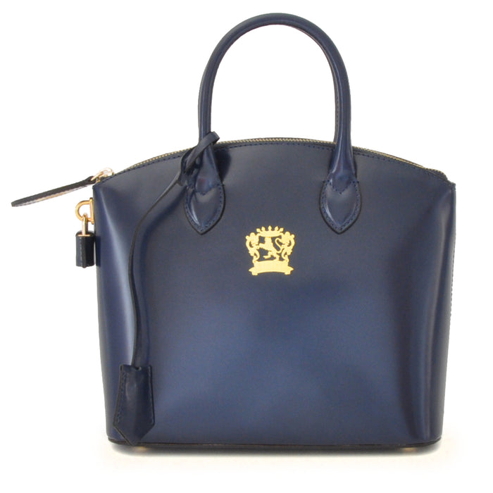Pratesi Versilia Small Handbag in genuine Italian leather - Brunelleschi Leather Blue