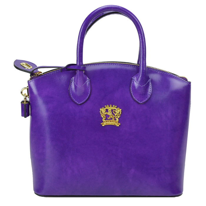Pratesi Versilia Small Handbag in genuine Italian leather - Brunelleschi Leather Violet