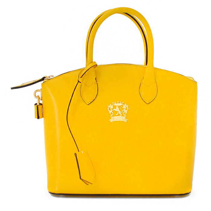 Pratesi Versilia Small Handbag in genuine Italian leather - Brunelleschi Leather Yellow