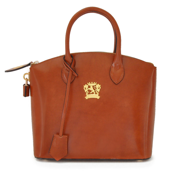 Pratesi Versilia Small Handbag in genuine Italian leather - Brunelleschi Leather Brown