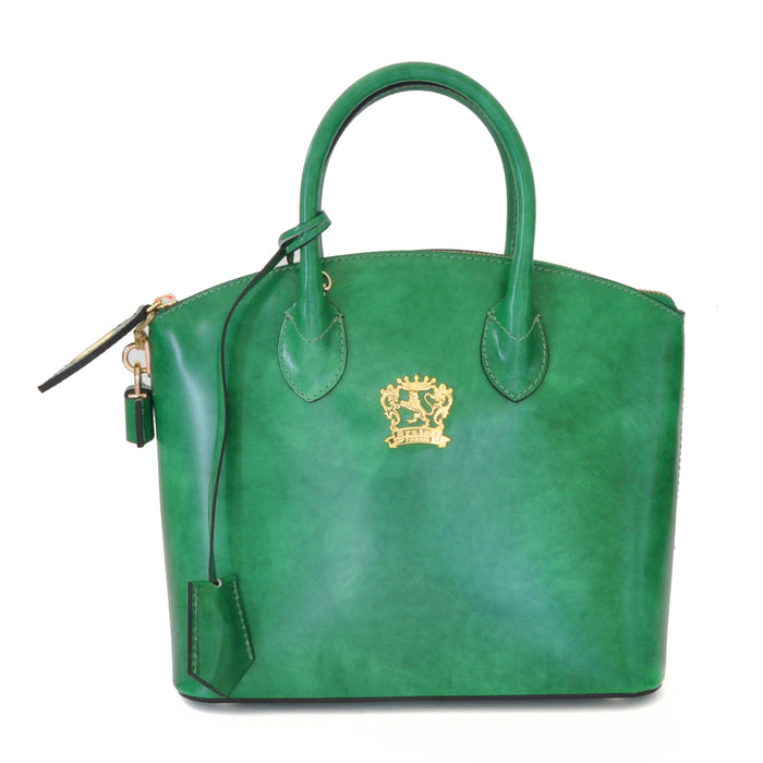 Pratesi Versilia Small Handbag in genuine Italian leather - Brunelleschi Leather Emerald