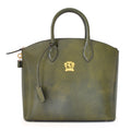 Pratesi Versilia Small Handbag in genuine Italian leather - Brunelleschi Leather Dark Green