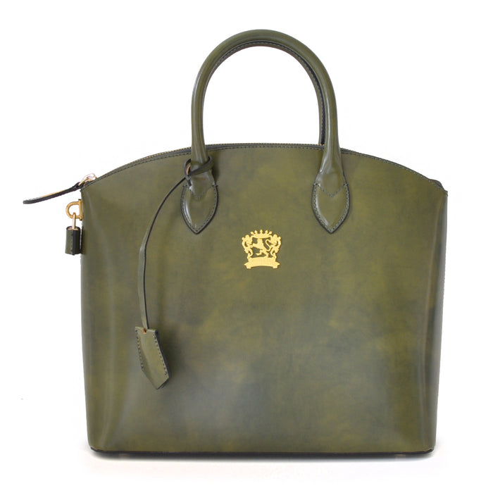 Pratesi Versilia Small Handbag in genuine Italian leather - Brunelleschi Leather Dark Green